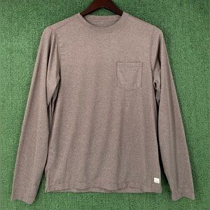 Vuori Tradewind Performance Long Sleeve Pocket Shirt Heather Taupe Men’s Medium